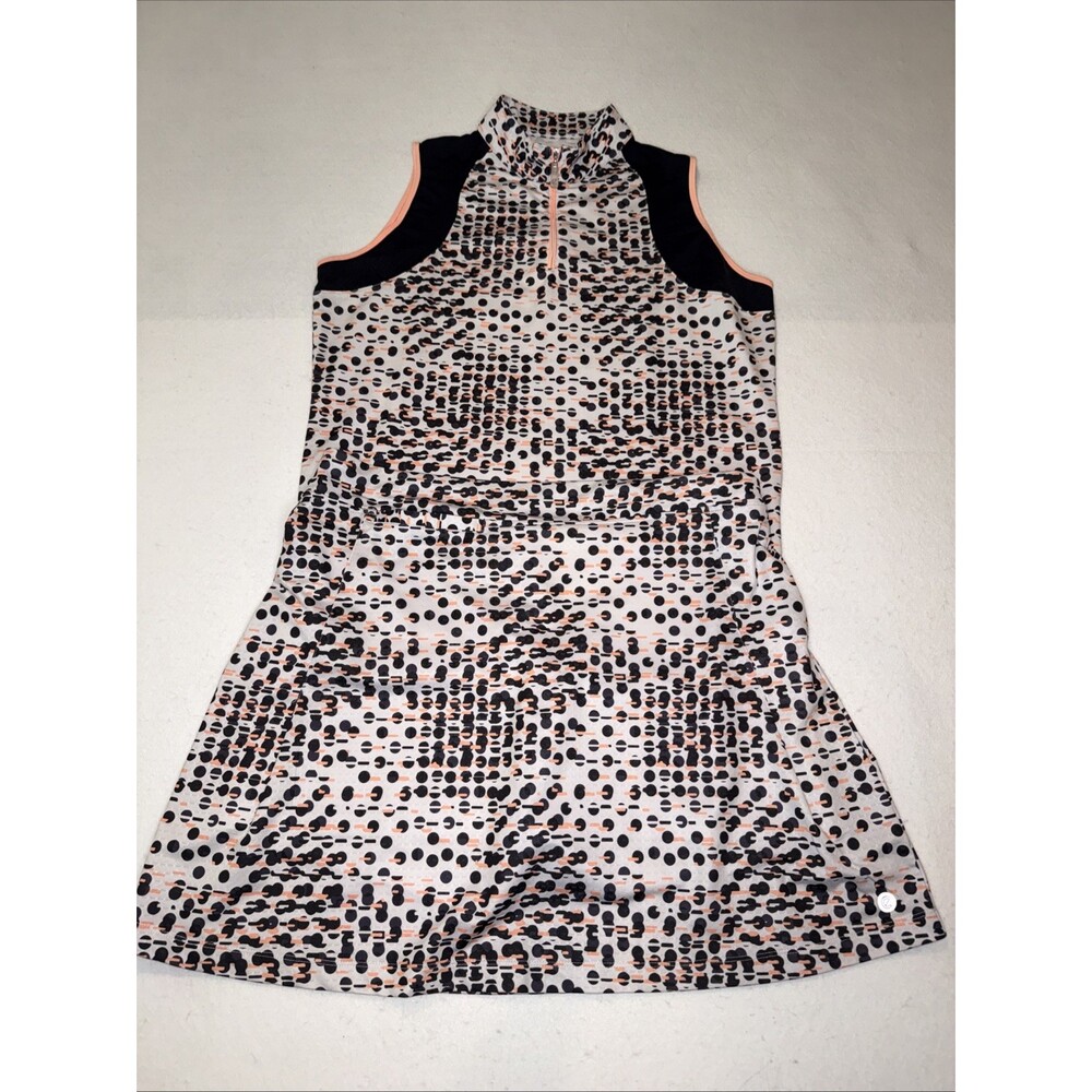 Bette & Court Golf Matching Polka Dot Set Skort & Zippered Top Size Large EUC